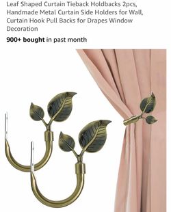 Leaf shaped metal curtain hold backs, new