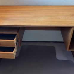 old used desk with storage 