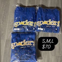 Sp5der Hoodies Tc Blue 