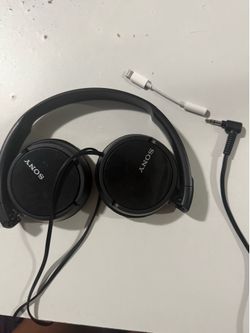 Sony headphones with iPhone adapter