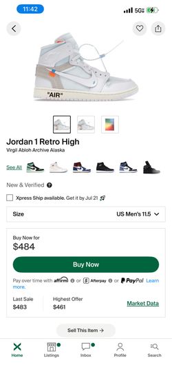 Jordan 1 Retro High Virgil Abloh Archive Alaska