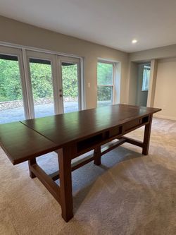 Adjustable Hardwood Table With Storage