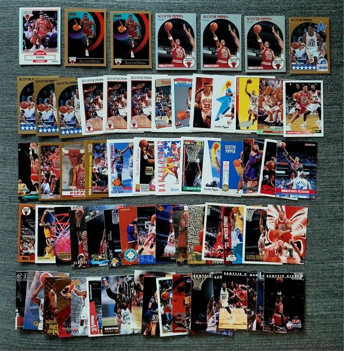Lot of 72 Total Scottie Pippen Basketball Cards Chicago Bulls Hall of Fame HIGH GRADE MINT