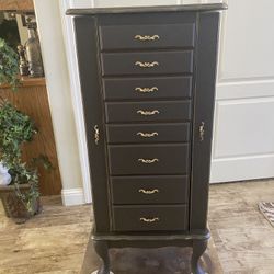 JEWELRY CABINET-AMORE EXCELLENT CONDITION NEWLY REFINISHED SEE PHOTOS & DESCRIPTION 