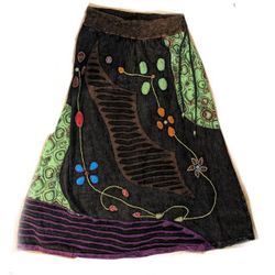 Rising International Patchwork Women's  Cotton Skirt Size 3XL Extra Large 