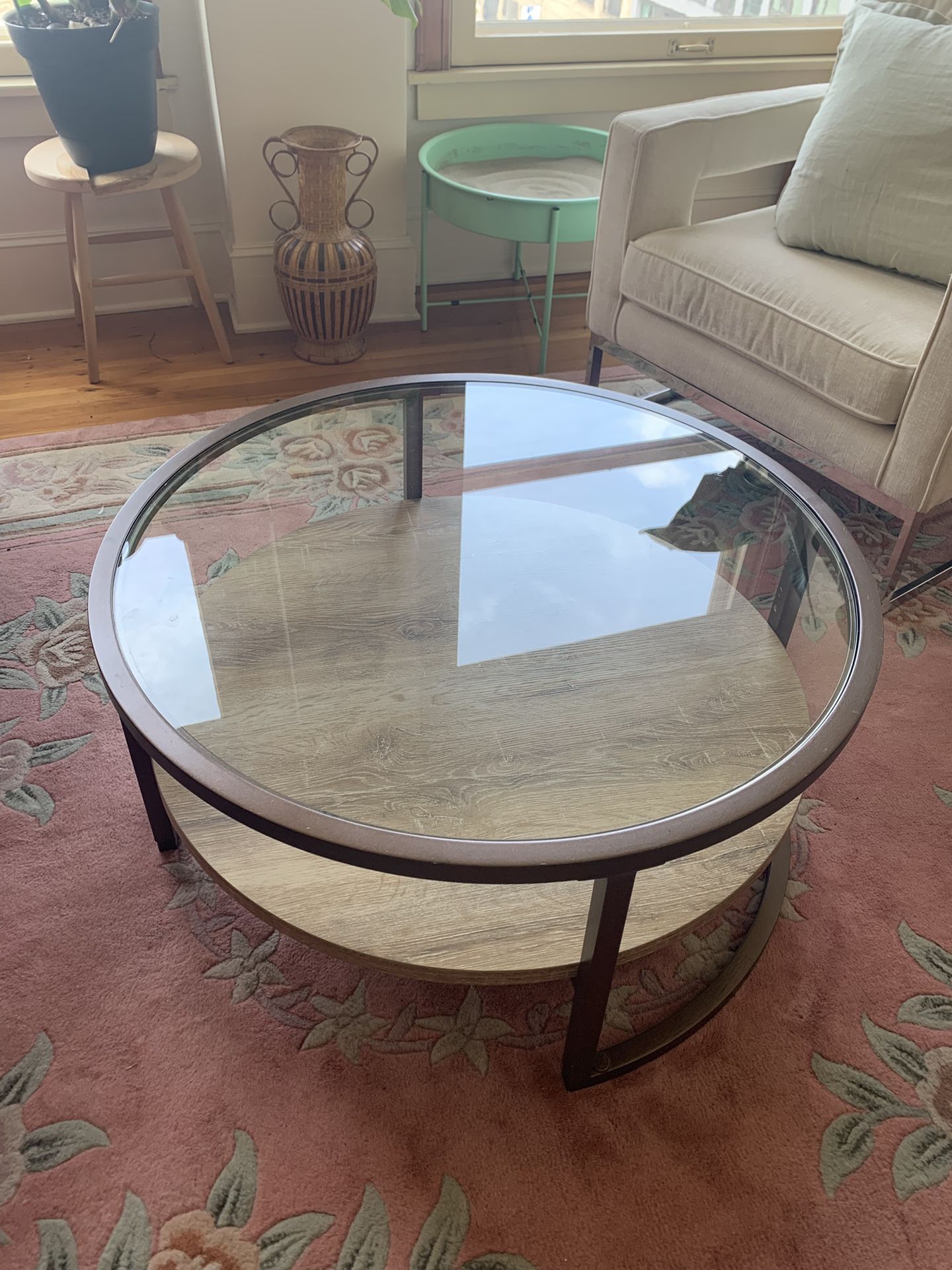 round glass coffee table