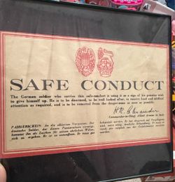 Ww2 Safe Conduct Pass - Rare Italian Campaign