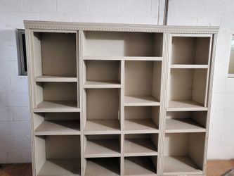 Large Customized  Bookcase Or Display With Wheels Hard Wood 