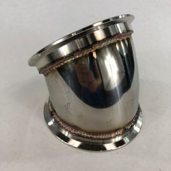 45 Degree Elbow Conversion Adapter 4" I.D. 4.76" O.D. V-band SS T-201   (FG VB AD45 400