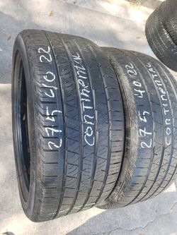 2 Used Tires 275 40 22 Continental  Thumbnail