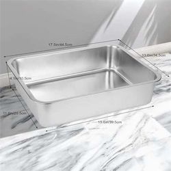 Stainless Steel Cat Litter Box for Big Cats,Large Metal Cat Litter Box-Easy to Clean,Small Stainless Steel Litter Box(17.5" L x 13.6" W x 4.1" H). New
