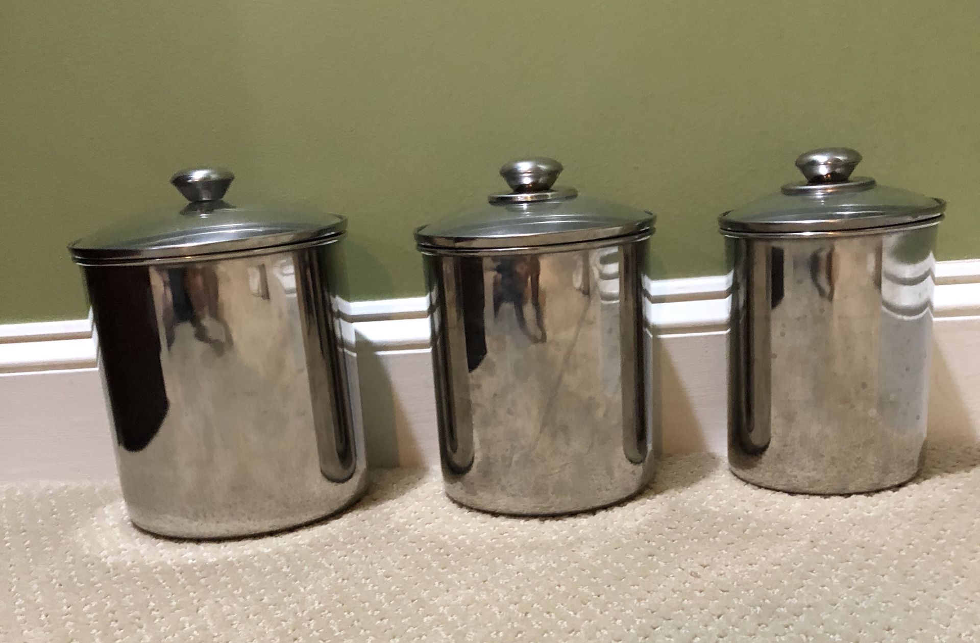 Stainless Steel Canisters - Moving Sale