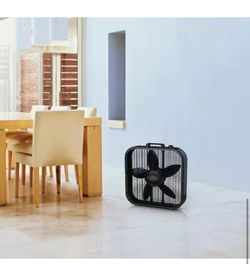 NEW IN BOX Decor Colors 20 in. 3 Speed Box Fan for Home in Black with Save Smart Technology, 1800 CFM and Carry Handle