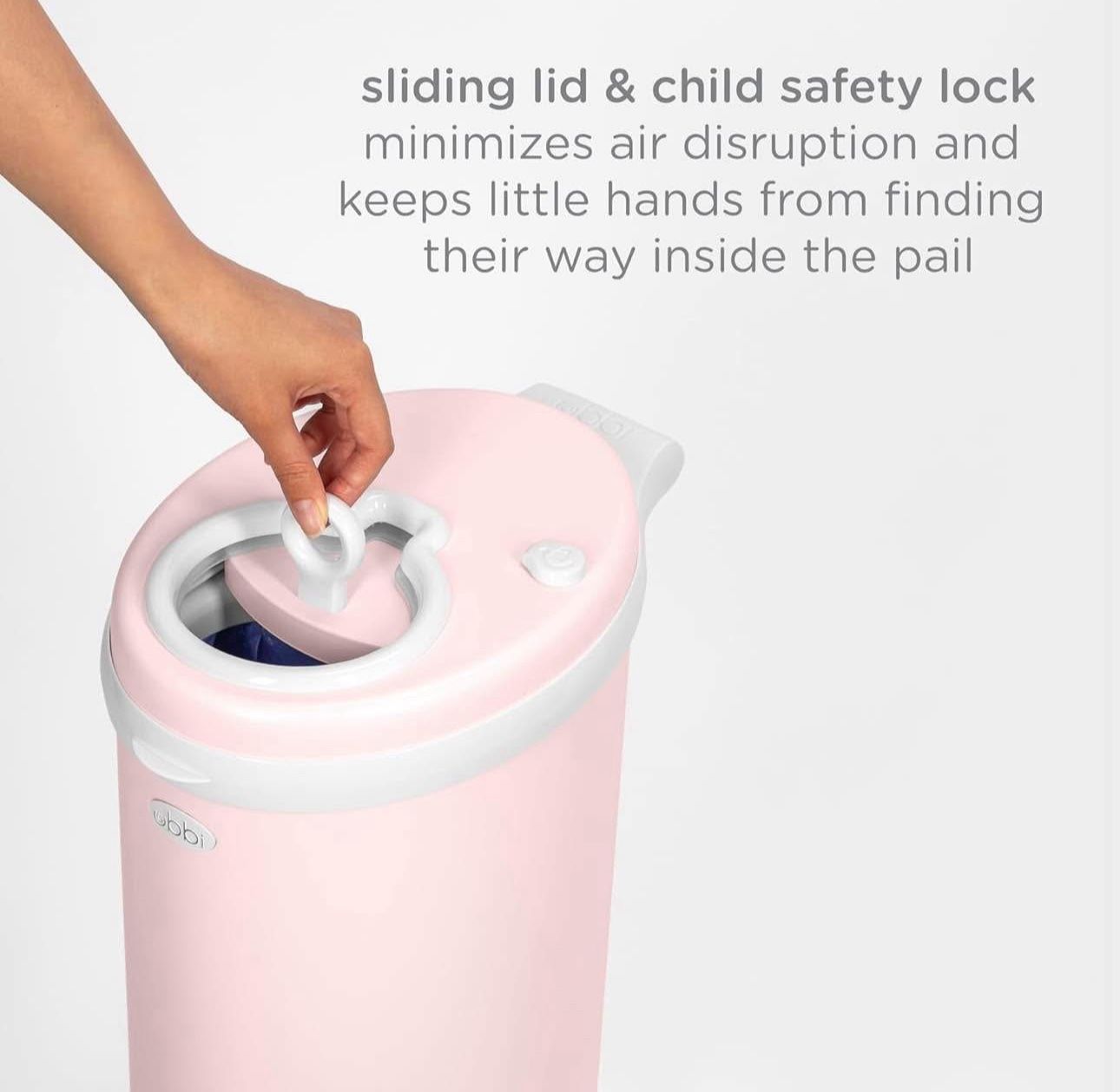 Ubbi Steel Diaper Pail, Odor Locking, No Special Bag Required, Award-Winning, Blush Pink