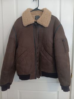 Vintage Ardney Shearling Leather Bomber Flight Jacket