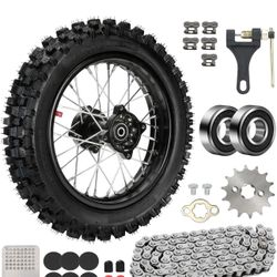 12'' Wheel & 80/100-12 3.00-12 80x100x12 Rear Dirt Bike Tire Rim for 125cc 110cc SSR CRF70 CRF110F PW80 TTR110 KLX110 KLX110L KX65 DS80 JR80 Baja DR70
