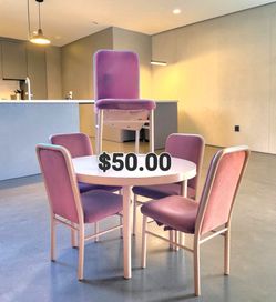 Round Dining Table Set with 4 Chairs