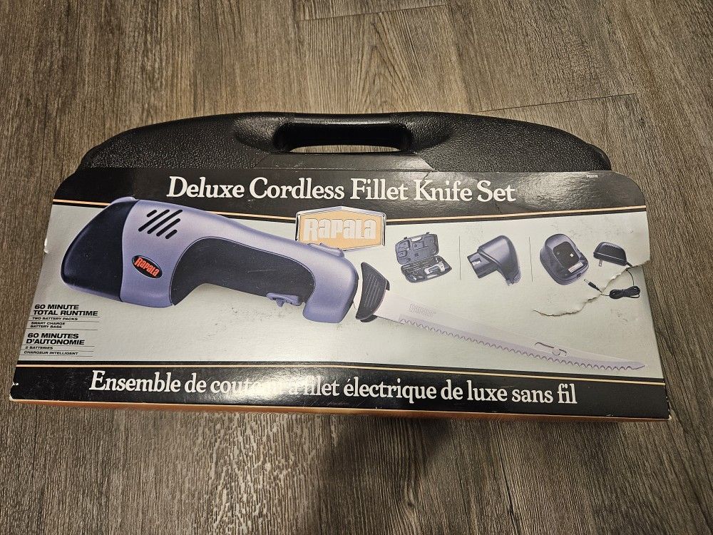 Rapala Deluxe Cordless Electric Fillet Knife Fishing Inshore Offshore