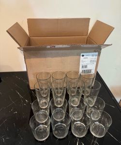 16 Piece Libbey Flare Glass Set (8 Tall 8 Short) - open box - never used
