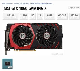 Graphics Card MSI GTX 1060