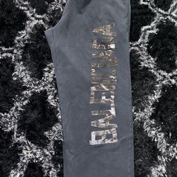 Balenciaga Sweatpants Grey Camo Logo Size M/L