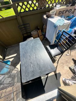 Black Dining Table with 3 Chairs