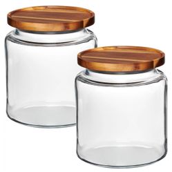 2Pack Anchor Montana Jar W/ Acacia Lids