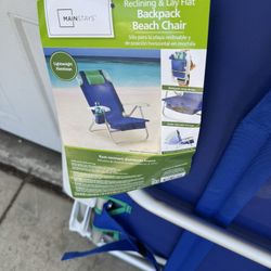 2 Redining & Lay Flat Backpack Beach Chair $30 Each