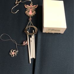 Wind Chime Angel With October Birthstone