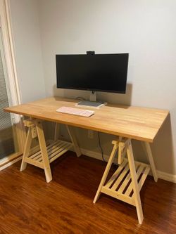 Solid wood adjustable desk