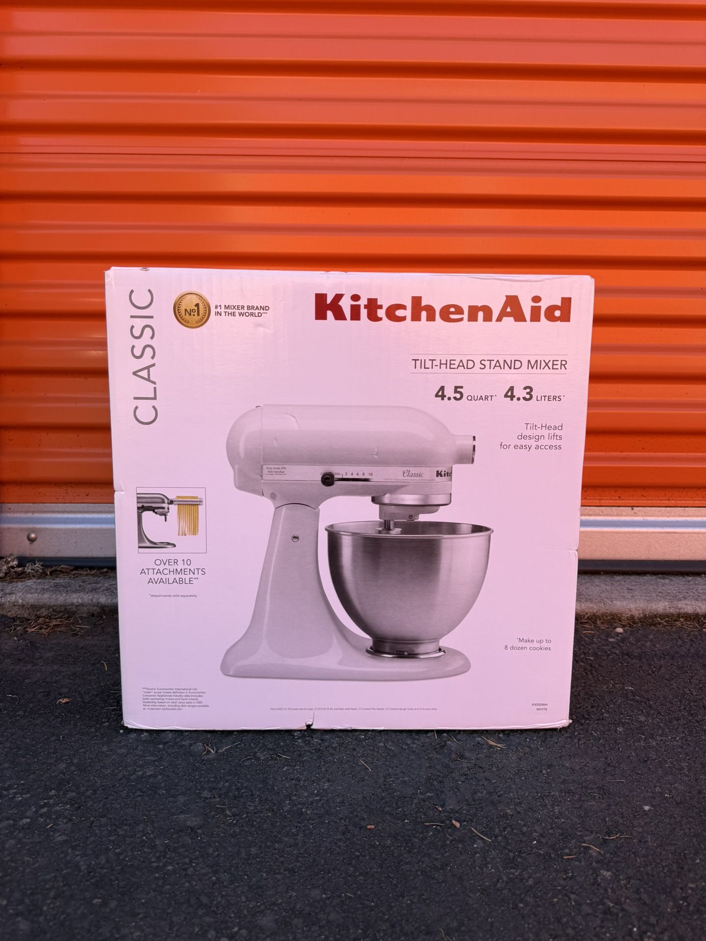 KitchenAid Classic Series 4.5 Quart Tilt-Head White Stand Mixer In Color White