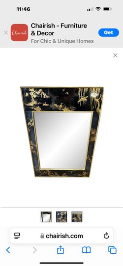 Elegant Mirror With Intricate Gold Leaf Painting