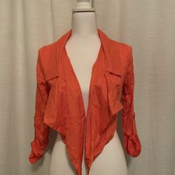 MINE Orange Crop Top Cardigan (small)