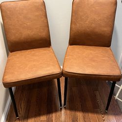 Faux Leather Tan Chairs 