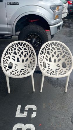 (2) Nilkamal Crystal White Chairs $30 obo
