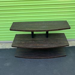 Beautiful Wood Tv Stand Television Table Media Center Console Rustic Modern Contemporary 3 Shelves