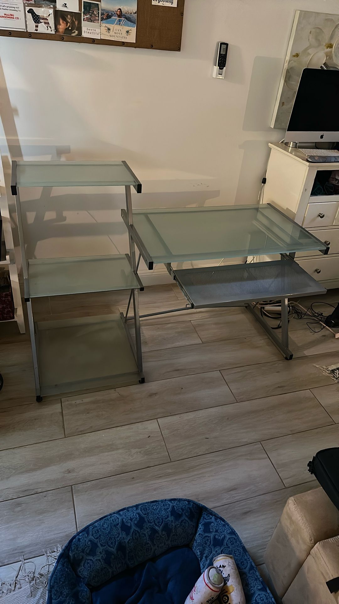 Beautiful IKEA Desk (with 3 Shelves & Pullout Keyboard Stand)