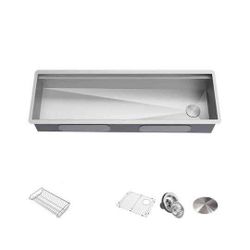 KRAUS Kore 57-inch Undermount Workstation 16 Gauge Single Bowl Stainless Steel Kitchen Sink