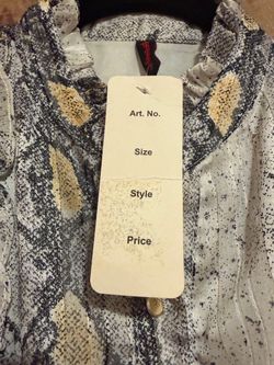Snake Print Ruffle Collar Blouse