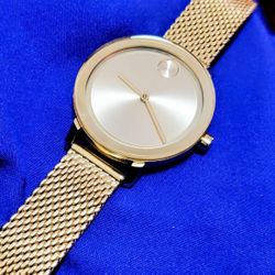 Movado Bold Evolution Swiss Made Women's Watch 34mm Gold Tone