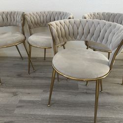 Chairs Taupe/gold 
