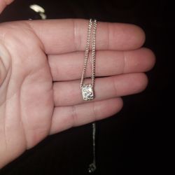 Silver Simple Bead Pendant Necklace