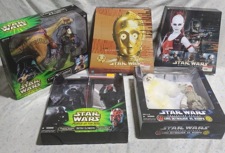 90's Sealed  Star Wars Action Figures Lot Of 5 