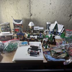 Huge Lego Winter/Christmas Village Lot- Retired Sets, Newer Sets, Loads Of Extras And Bulk