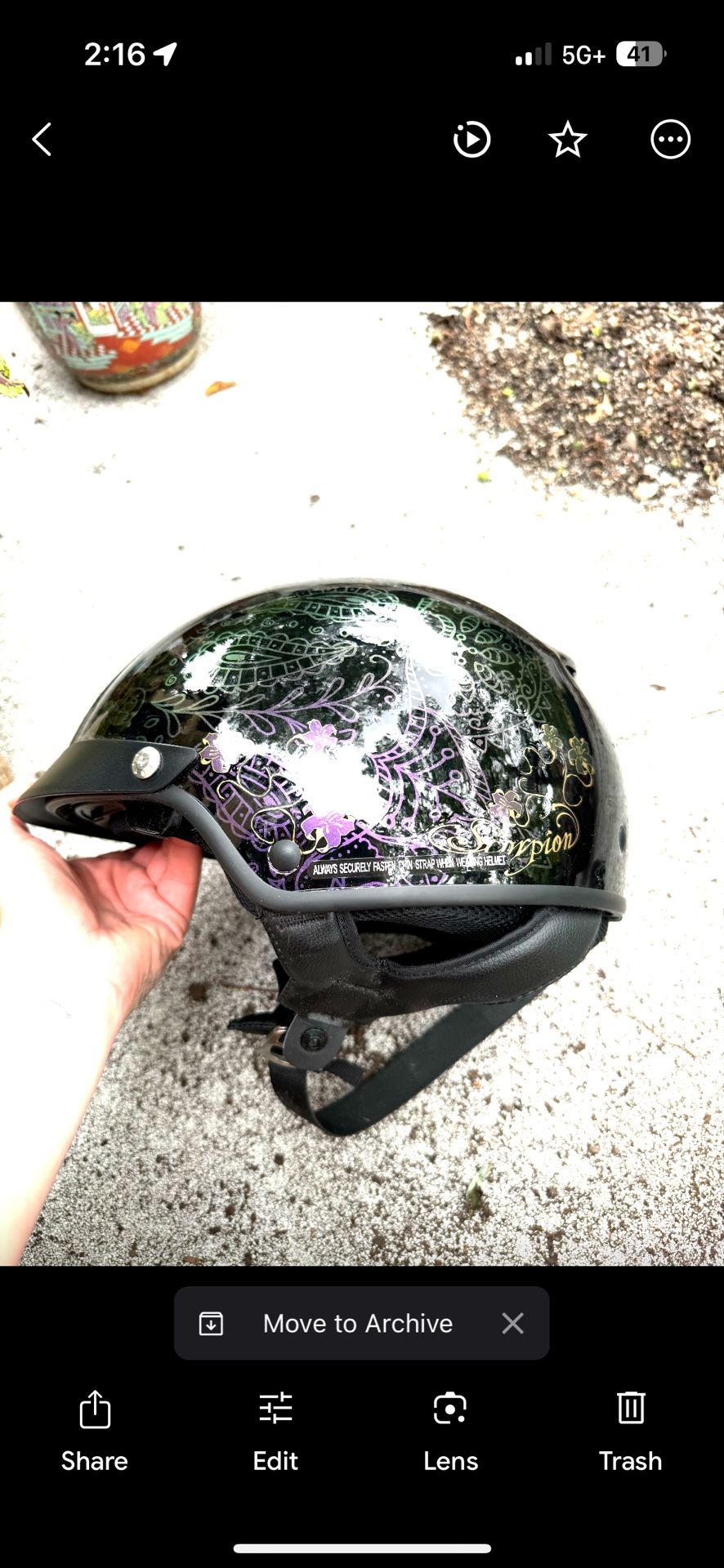 SCORPION EXO-C110 HELMET AZALEA BLACK/GOLD SIZE MEDIUM - C11-2404
