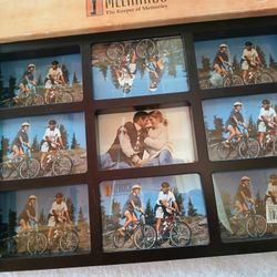 Brand New Dark Mahogany 9-Opening Photo Frame