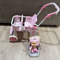 Doll Stroller And Car Seat 