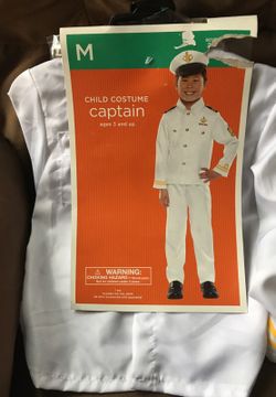 Child's Captain Halloween Costume. Size Med (see chart pic). Brand New