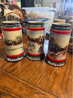 Vintage Budweiser Beer Steins