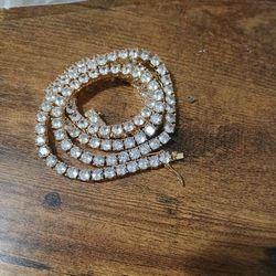 14k Over Stainless Steel Tennis Chain 5mm 24 Inch Does Not Fade